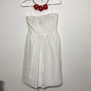 Old Navy | White Eyelet Strapless Cotton Dress Size 4